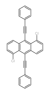 1,5-dichloro-9,10-bis(2-phenylethynyl)anthracene Structure