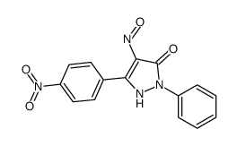 5-(4-nitrophenyl)-4-nitroso-2-phenyl-1H-pyrazol-3-one结构式