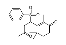 3-[1-(benzenesulfonyl)-3-oxobutyl]-2,4,4-trimethylcyclohex-2-en-1-one Structure