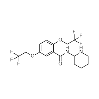 N-(哌啶-2-基)-2,5-双(2,2,2-三氟乙烷氧基)苯甲酰胺结构式
