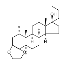 3,3-ethylenedioxy-1α-methyl-17α-n-propyl-5α-androstan-17β-ol Structure