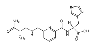 N-<6-<<<(S)-2-amino-2-(carbamoyl)-ethyl>amino>methyl>pyridine-2-carbonyl>-L-histidine (PYML-1) Structure