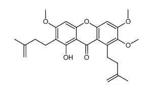 8-hydroxy-1,7-bis-(3-methylbut-3-enyl)-2,3,6-trimethoxyxanthen-9-one Structure