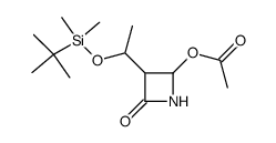 Acetic acid 3-[1-(tert-butyldimethylsiloxy)ethyl]-2-oxoazetidin-4-yl ester Structure