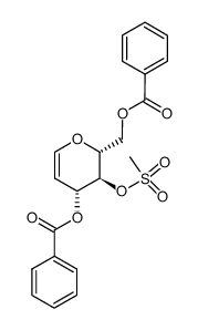 1,5-anhydro-3,6-di-O-benzoyl-2-deoxy-4-O-mesyl-D-arabino-hex-1-enitol结构式