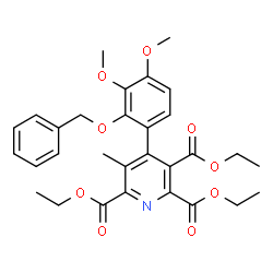2,3,6-PYRIDINETRICARBOXYLIC ACID, 4-[3,4-DIMETHOXY-2-(PHENYLMETHOXY)PHENYL]-5-METHYL-, 2,3,6-TRIETHYL ESTER Structure