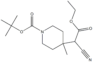 tert-butyl 4-((ethoxycarbonyl)(cyano)methyl)-4-methylpiperidine-1-carboxylate Structure
