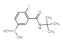 3-(叔丁基氨甲酰基)-4-氟苯基硼酸结构式