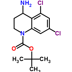 4-氨基-1-N-Boc-5,7-二氯-1,2,3,4-四氢喹啉结构式