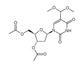 3',5'-di-O-acetyl-5-formyl-2'-deoxyuridine dimethylacetal Structure
