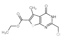 2-氯甲基-5-甲基-4-氧代-3,4-二氢噻吩并[2,3-d]嘧啶-6-羧酸乙酯结构式