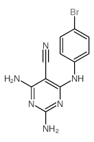 2,4-diamino-6-[(4-bromophenyl)amino]pyrimidine-5-carbonitrile Structure