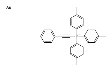 gold,tris(4-methylphenyl)-(2-phenylethynyl)phosphanium Structure