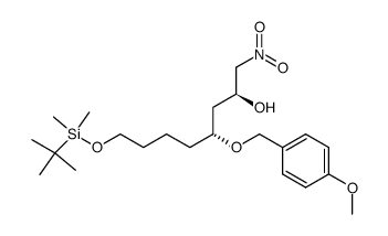 (2S,4R)-8-(tert-butyldimethylsiloxy)-4-(p-methoxybenzyloxy)-1-nitrooctan-2-ol结构式