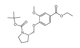 ethyl 3-methoxy-4-[1-(tert-butoxycarbonyl)-(2S)-pyrrolidinylmethoxy]benzoate结构式