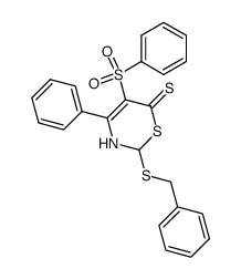 2-benzylthio-2,3-dihydro-4-phenyl-5-phenylsulfonyl-1,3-thiazine-6(6H)-thione结构式