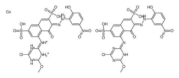 (3Z)-5-[(4-chloro-6-methoxy-1,3,5-triazin-2-yl)amino]-3-[(2-hydroxy-5-nitrophenyl)hydrazinylidene]-4-oxonaphthalene-2,7-disulfonic acid,cobalt,hydron结构式