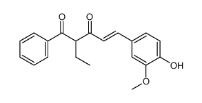 (E)-2-ethyl-5-(4-hydroxy-3-methoxyphenyl)-1-phenyl-pent-4-ene-1,3-dione Structure