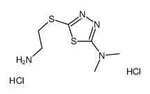 5-(2-aminoethylsulfanyl)-N,N-dimethyl-1,3,4-thiadiazol-2-amine,dihydrochloride结构式
