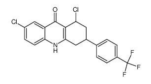 1,7-Dichloro-3-(4-trifluoromethyl-phenyl)-1,3,4,10-tetrahydro-2H-acridin-9-one Structure