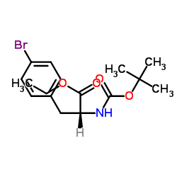 Boc-4-bromo-D-phenylalanine ethyl ester结构式
