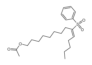 (E)-9-(phenylsulfonyl)tetradec-9-en-1-yl acetate结构式