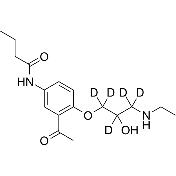 (Rac)-N-Desisopropyl-N-ethyl Acebutolol-d5 Structure