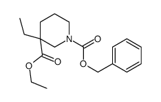 1-Cbz-3-乙基哌啶-3-羧酸乙酯结构式