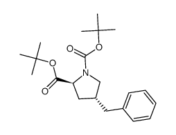 di-tert-butyl (2S,4R)-4-benzylpyrrolidine-1,2-dicarboxylate结构式