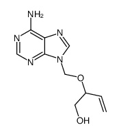 2-[(6-aminopurin-9-yl)methoxy]but-3-en-1-ol结构式