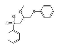[3-(benzenesulfonyl)-2-methoxyprop-1-enyl]sulfanylbenzene Structure