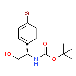 N-[(1S)-1-(4-溴苯基)-2-羟乙基]氨基甲酸叔丁酯结构式