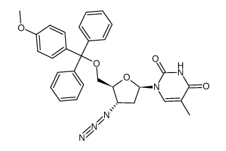 3'-azido-3'-deoxy-5'-O-monomethoxytritylthymidine结构式