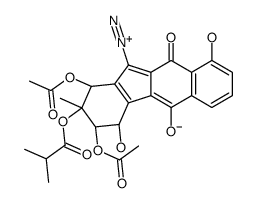 (1R,2R,3R,4S)-1,3-diacetyloxy-11-diazonio-4,10-dihydroxy-2-methyl-2-(2-methylpropanoyloxy)-9-oxo-3,4-dihydro-1H-benzo[b]fluoren-5-olate Structure