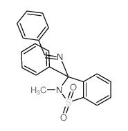 1,2-Benzisothiazol-3-amine,2,3-dihydro-2-methyl-3-phenyl-N-(phenylmethylene)-, 1,1-dioxide Structure