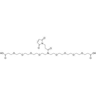 Mal-N-bis(PEG4-C2-acid)结构式