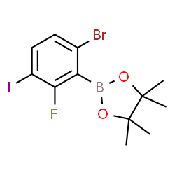6-Bromo-2-fluoro-3-iodophenylboronic acid pinacol ester structure
