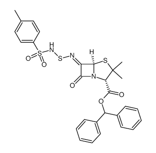 diphenylmethyl N-tosyl-S-aminosulfeniminopenicillanate Structure