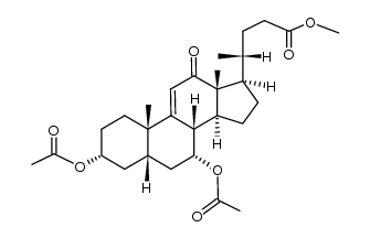 3α,7α-diacetoxy-12-oxo-5β-chol-9(11)-en-24-oic acid methyl ester Structure