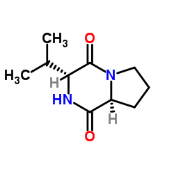 环(D-缬氨酸-L-脯氨酸)结构式
