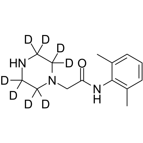 N-(2,6-Dimethylphenyl)-2-(piperazin-1-yl)acetamide-d8 Structure