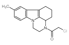 2-氯-1-(8-甲基-1,2,3a,4,5,6-六氢吡嗪[3,2,1-jk]咔唑-3-基)-乙酮结构式