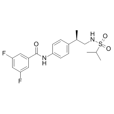 N-[4-[(1R)-1-甲基-2-[[异丙基磺酰基]氨基]乙基]苯基]-3,5-二氟苯基甲酰胺结构式
