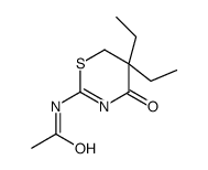 N-(5,5-diethyl-4-oxo-6H-1,3-thiazin-2-yl)acetamide结构式
