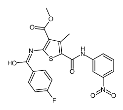 methyl 2-[(4-fluorobenzoyl)amino]-4-methyl-5-[(3-nitrophenyl)carbamoyl]thiophene-3-carboxylate Structure