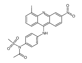 N-methanesulfonyl-N-[4-(5-methyl-3-nitro-acridin-9-ylamino)-phenyl]-acetamide结构式