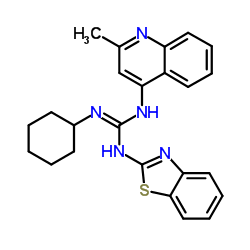 1-(1,3-Benzothiazol-2-yl)-2-cyclohexyl-3-(2-methyl-4-quinolinyl)guanidine结构式