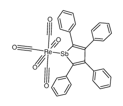 pentacarbonyl(2,3,4,5-tetraphenylstibolyl)rhenium结构式