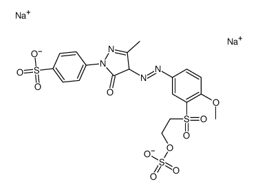 disodium p-[4,5-dihydro-4-[[4-methoxy-3-[[2-(sulphonatooxy)ethyl]sulphonyl]phenyl]azo]-3-methyl-5-oxo-1H-pyrazol-1-yl]benzenesulphonate结构式
