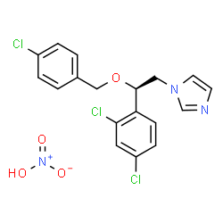 (-)-1-[2-[(4-chlorophenyl)methoxy]-2-(2,4-dichlorophenyl)ethyl]-1H-imidazolium nitrate structure